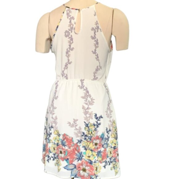 Papermoon Sleeveless Spring Floral Halter Dress Sz L #109i - Picture 4 of 7